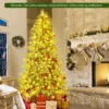 210 cm Künstlicher Weihnachtsbaum mit Beleuchtung Tannenbaum Christbaum Grün