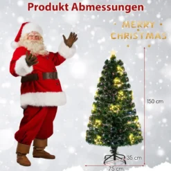 120 / 150 / 180 cm Künstlicher Weihnachtsbaum aus Glasfaser mit Beleuchtung Tannenbaum