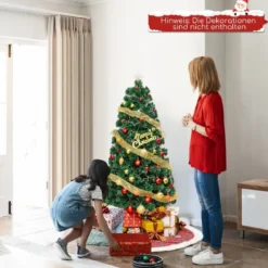 120 / 150 / 180 cm Künstlicher Weihnachtsbaum aus Glasfaser mit Beleuchtung Tannenbaum