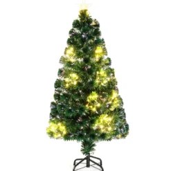 120 / 150 / 180 cm Künstlicher Weihnachtsbaum aus Glasfaser mit Beleuchtung Tannenbaum