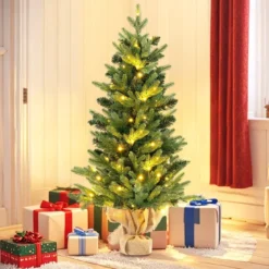 90cm Künstlicher Weihnachtsbaum mit 50 LED-Leuchten&Timer-Funktion Tannenbaum Grün