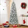 210 cm Künstlicher Weihnachtsbaum mit Beleuchtung Pop Up Tannenbaum mit 200 warmweiße LED-Lichtern & 680 Zweigspitzen