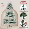 180 cm Künstlicher Weihnachtsbaum mit Schnee & Beleuchtung & 1022 gemischten Zweigspitzen Tannenbaum