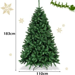 180 / 225 / 270 cm Künstlicher Weihnachtsbaum mit Metallständer Tannenbaum PVC Weihnachten