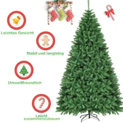 180 / 225 / 270 cm Künstlicher Weihnachtsbaum mit Metallständer Tannenbaum PVC Weihnachten