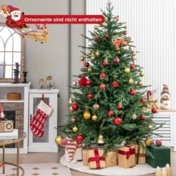 180 cm Künstlicher Weihnachtsbaum mit 8 Lichtmodi & 280 warmweißen LED-Lichtern