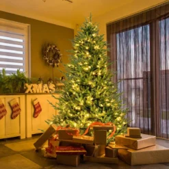 180 cm Künstlicher Weihnachtsbaum mit 8 Lichtmodi & 280 warmweißen LED-Lichtern