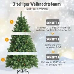 150 cm Künstlicher Weihnachtsbaum Klappbarer Tannenbaum Grün