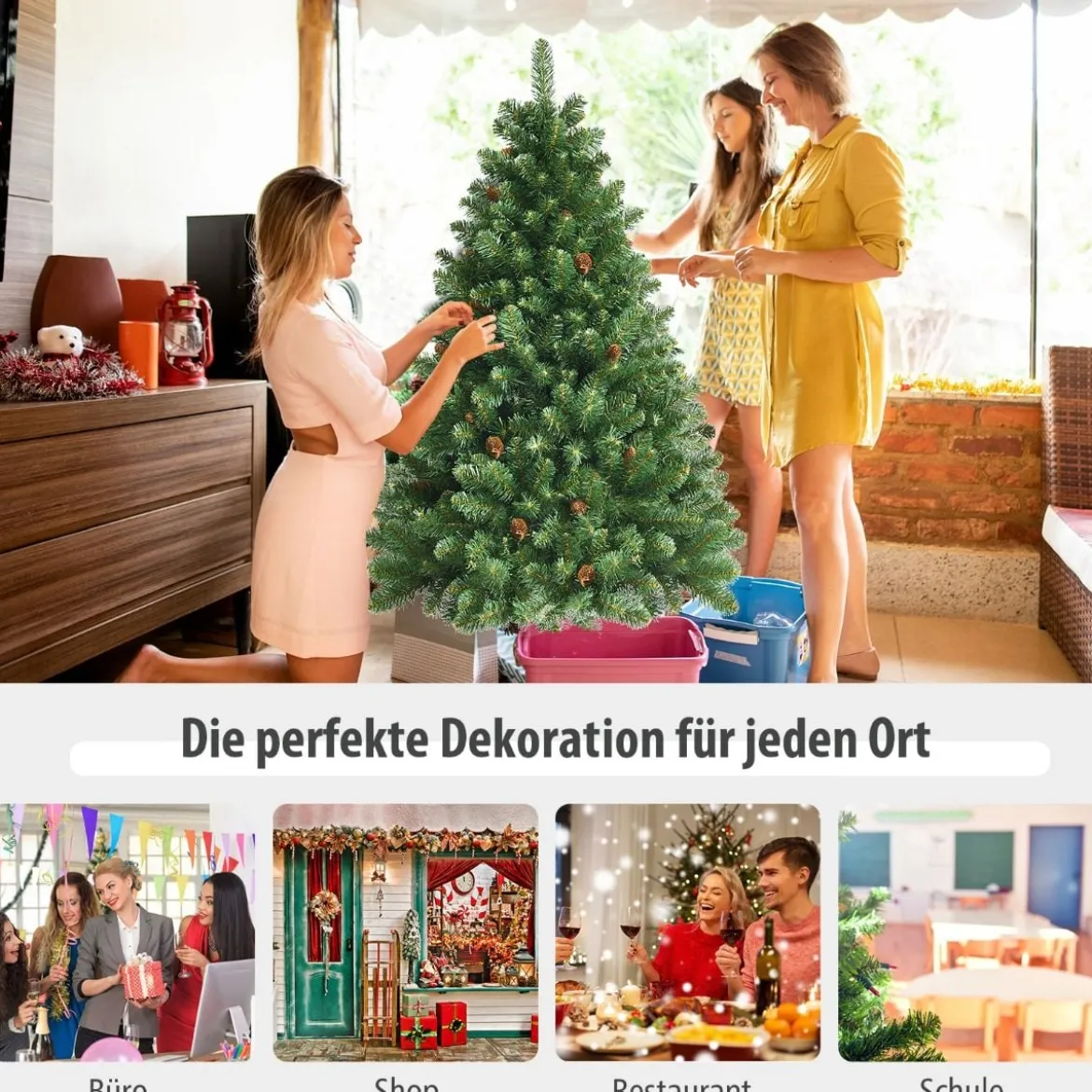 150 cm Künstlicher Weihnachtsbaum Klappbarer Tannenbaum Grün