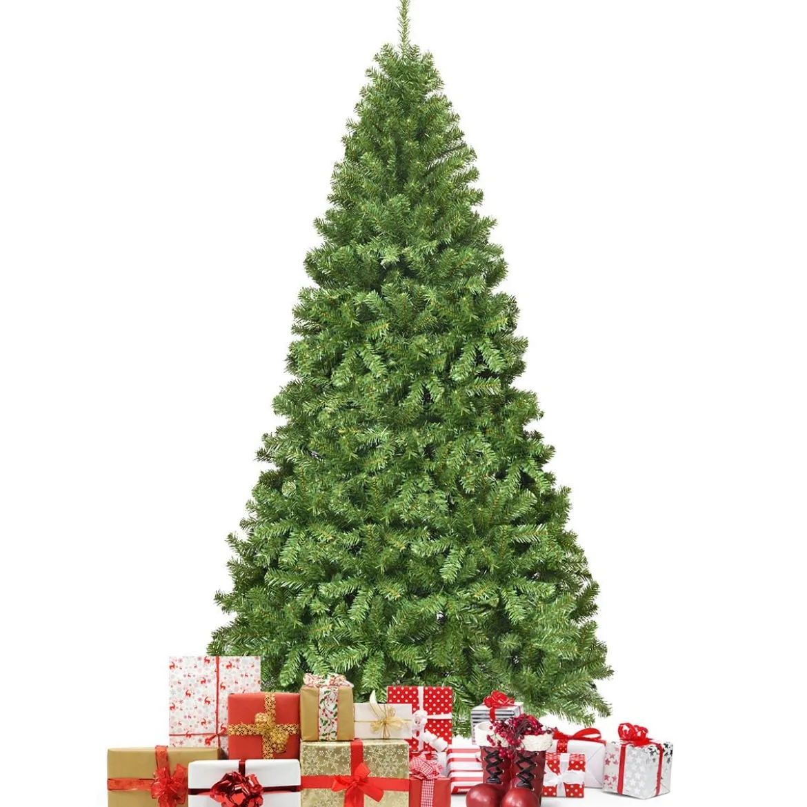 230 cm Künstlicher Weihnachtsbaum mit Metallständer Christbaum Weihnachten Grün