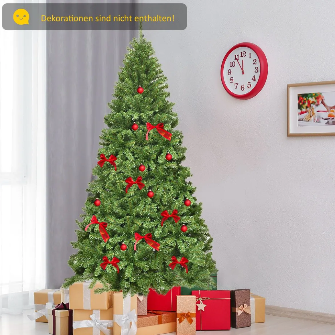 230 cm Künstlicher Weihnachtsbaum mit Metallständer Christbaum Weihnachten Grün