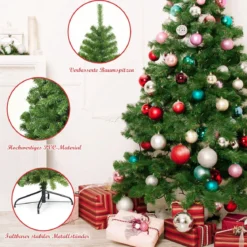 230 cm Künstlicher Weihnachtsbaum mit Metallständer Christbaum Weihnachten Grün