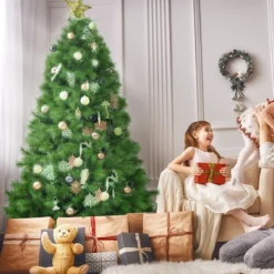 210 cm Künstlicher Weihnachtsbaum Tannenbaum mit Metallständer Weihnachten Grün