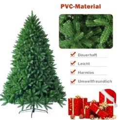 225 cm Künstlicher Weihnachtsbaum hochwertige PVC-Nadeln Christbaum Grün
