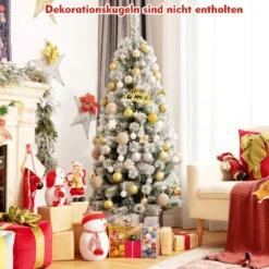 180 cm Künstlicher Weihnachtsbaum mit 200 Farbwechselnden LED-Lichtern