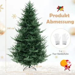 240 cm Künstlicher Weihnachtsbaum mit 450 Warmweißen LED Lichtern Tannenbaum