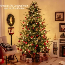 240 cm Künstlicher Weihnachtsbaum mit 450 Warmweißen LED Lichtern Tannenbaum