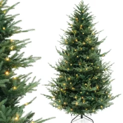 240 cm Künstlicher Weihnachtsbaum mit 450 Warmweißen LED Lichtern Tannenbaum