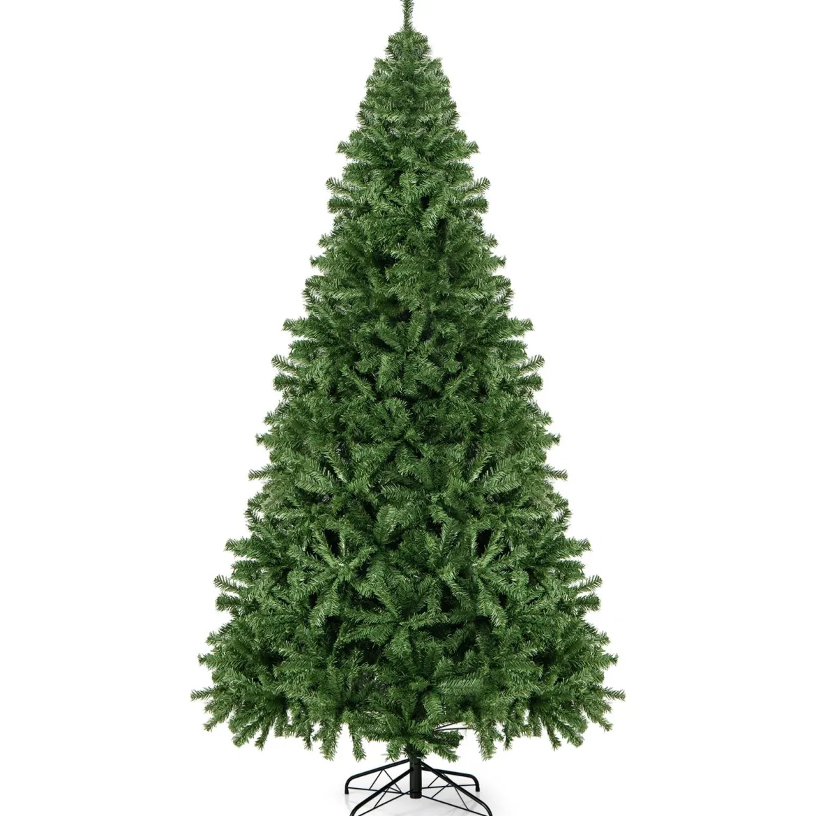 270cm Künstlicher Weihnachtsbaum mit Klappsystem & 2132 Spitzen PVC Nadeln Tannenbaum