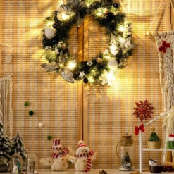 Ø 50 cm künstlicher Weihnachtskranz LED Beleuchteter Türkranz Kiefernkranz Weihnachtsgirlande