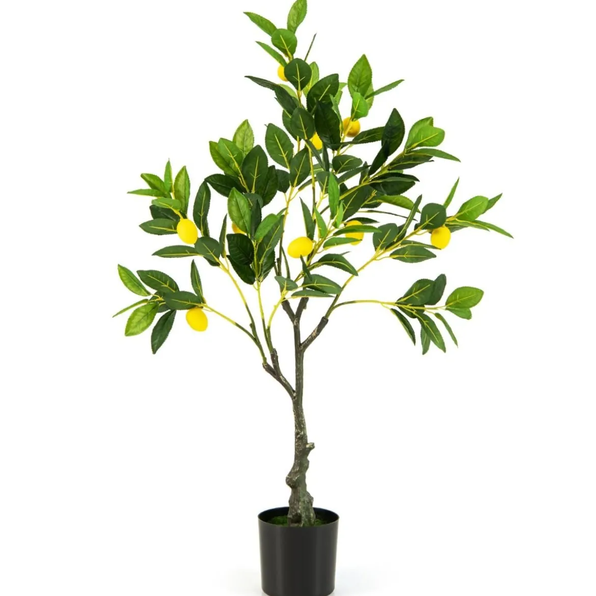 80 cm Künstlicher Zitronenbaum Limonenbaum mit Topf & 9 Zitronen Kunstpflanze mit Früchten