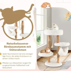87 cm Kratzbaum aus Massivholz mehrschichtiges Katzenaktivitätszentrum