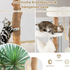87 cm Kratzbaum aus Massivholz mehrschichtiges Katzenaktivitätszentrum