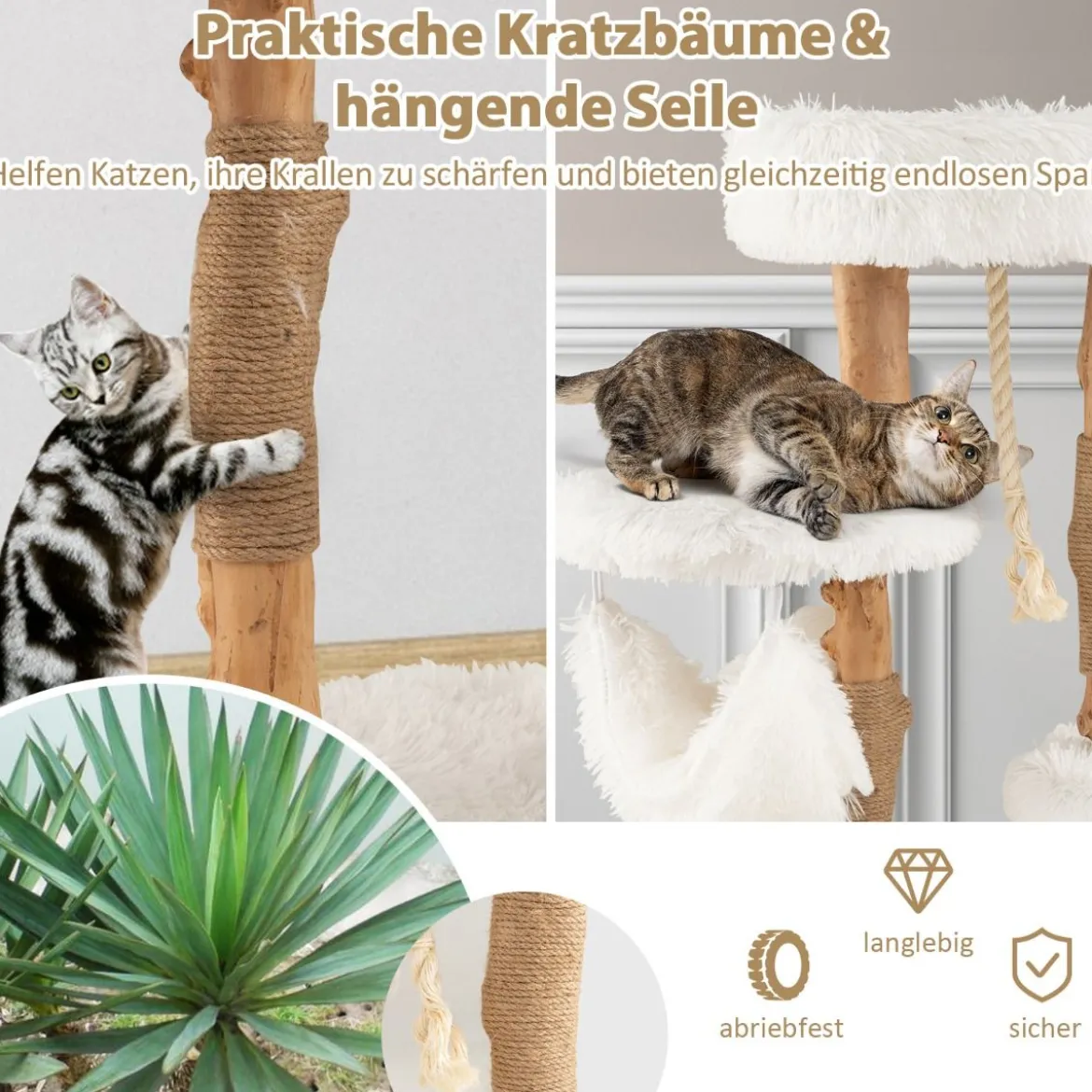 87 cm Kratzbaum aus Massivholz mehrschichtiges Katzenaktivitätszentrum