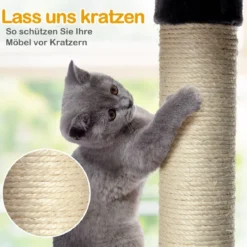 170cm Kratzbaum Kletterbaum Katzenbaum Katzenkratzbaum Kratzmöbel Kratzstämme Höhle mit Spielbälle