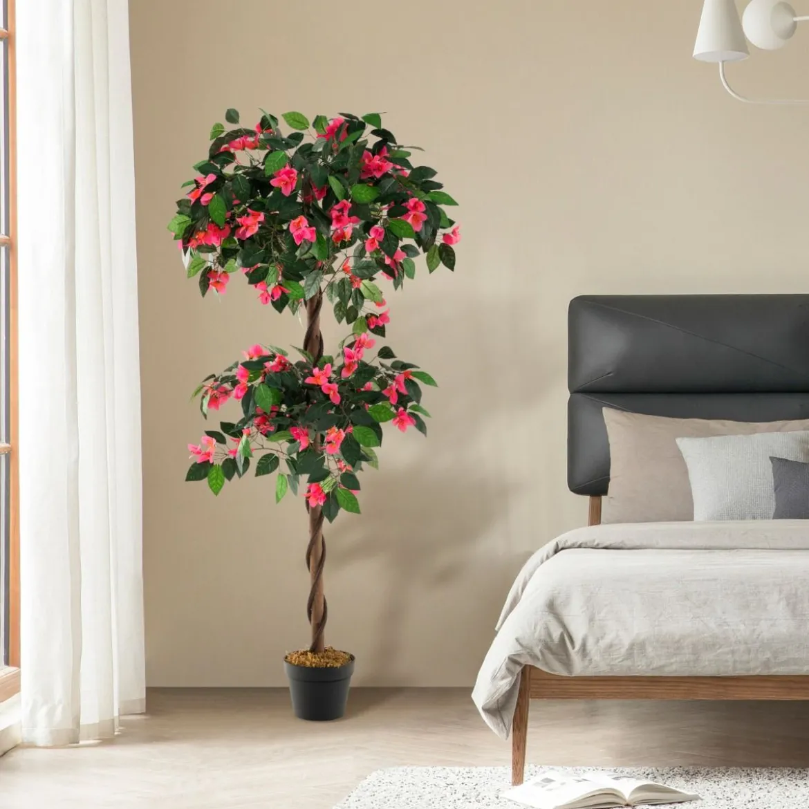 150 cm Kunstbaum im Topf mit 252 Blüten & Natürlichen Blättern & Stamm Bougainvillee