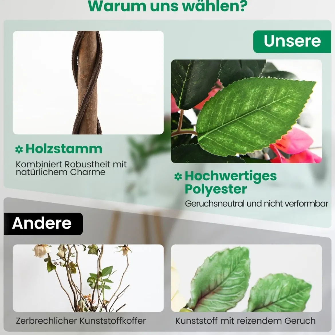 150 cm Kunstbaum im Topf mit 252 Blüten & Natürlichen Blättern & Stamm Bougainvillee