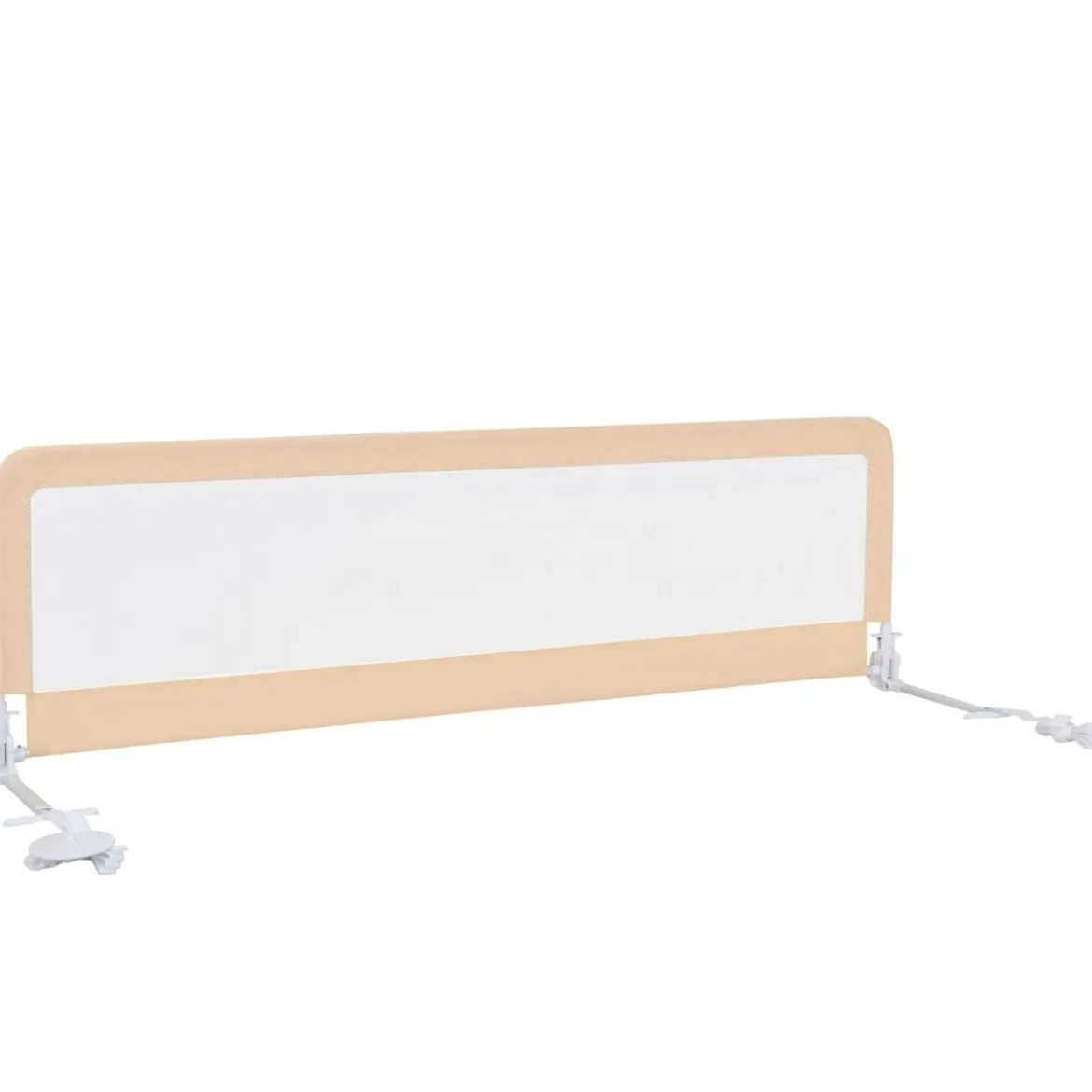 180 cm Lange Klappbares Bettgitter mit Sicherheitsgurten 180° Faltbar Beige