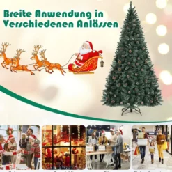180 cm Langer Künstlicher Weihnachtsbaum Verschneiter Festtagsbaum mit 1000 Zweigspitzen
