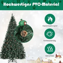 180 cm Langer Künstlicher Weihnachtsbaum Verschneiter Festtagsbaum mit 1000 Zweigspitzen