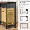 140 cm Langer Schreibtisch mit 2 Schubladen & Kopfhörerhaken & Ablagefach Computertisch
