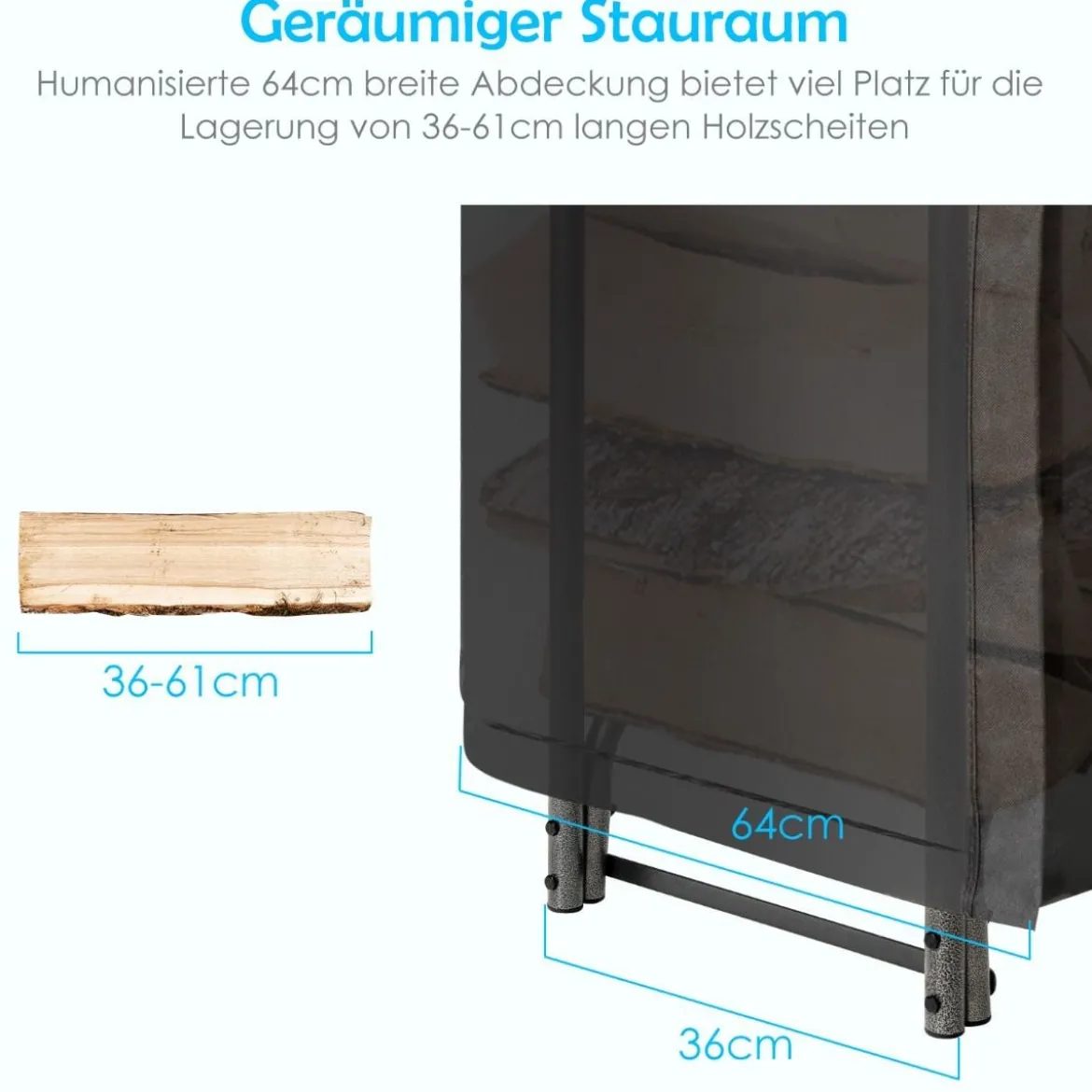 240 cm langes Holzregal zur Aufbewahrung von Brennholz Feuerholzständer aus Eisen Schwarz