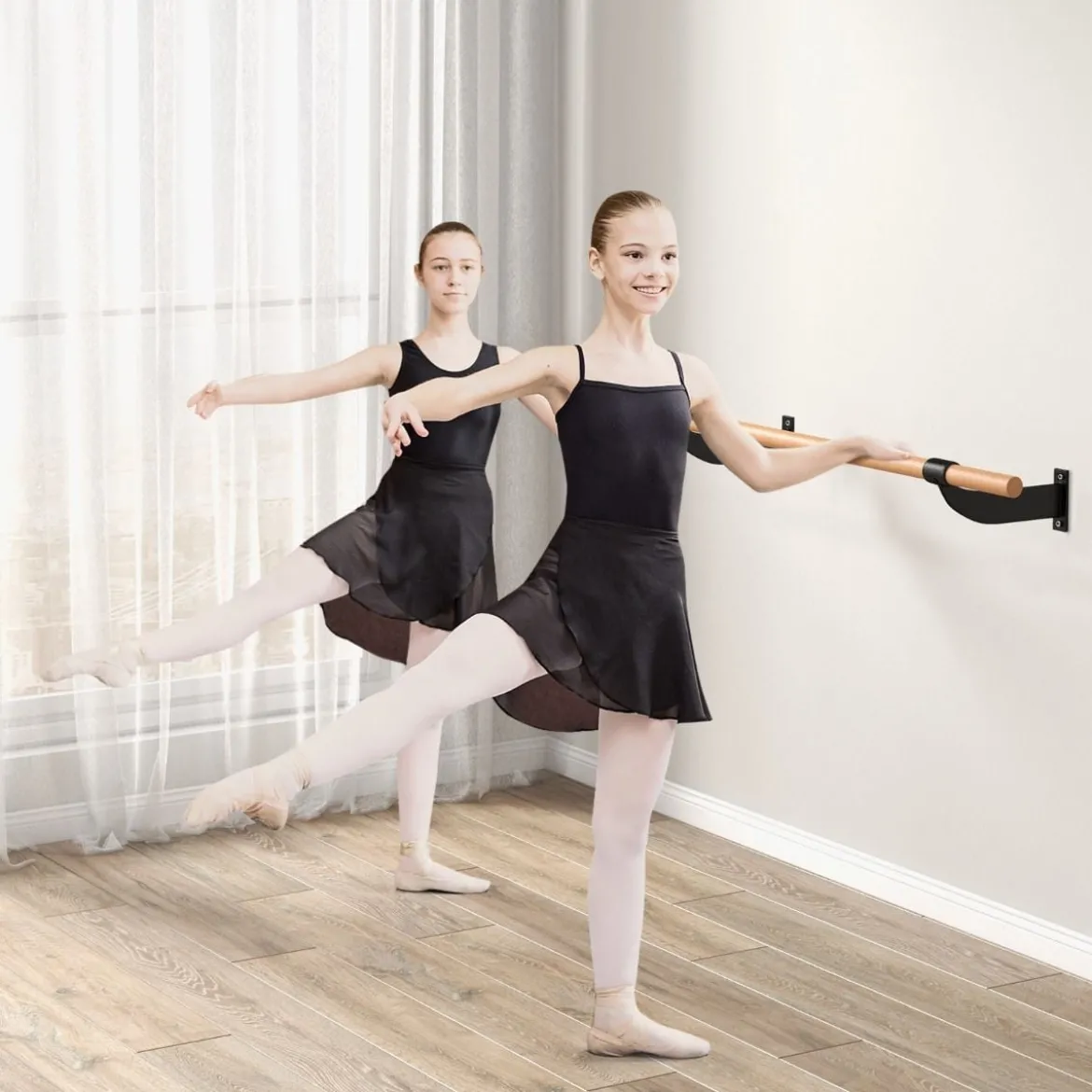 120 cm lange Tanzstange Wandmontierte Ballettstange Ballettausrüstung Fitnessstange mit fester Höhe