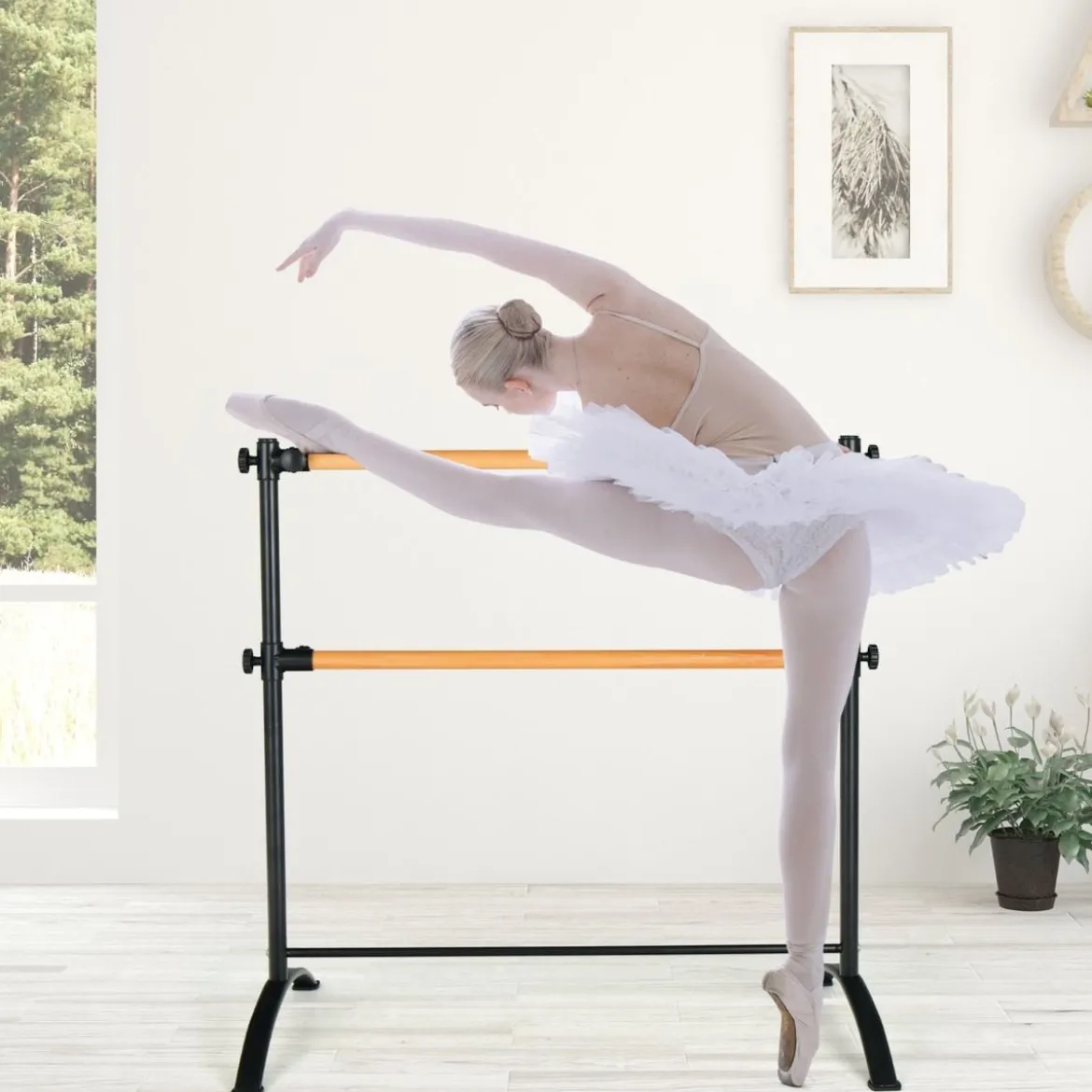 120 cm lange tragbare Ballettausrüstung freistehende Doppel-Ballettstange höhenverstellbare Stange