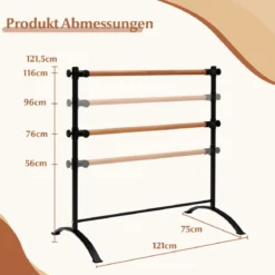 120 cm lange tragbare Ballettausrüstung freistehende Doppel-Ballettstange höhenverstellbare Stange