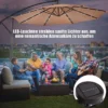 Ø 300cm LED Ampelschirm Sonnenschirm mit Solarlichtern Terrassenschirm für Garten Braun