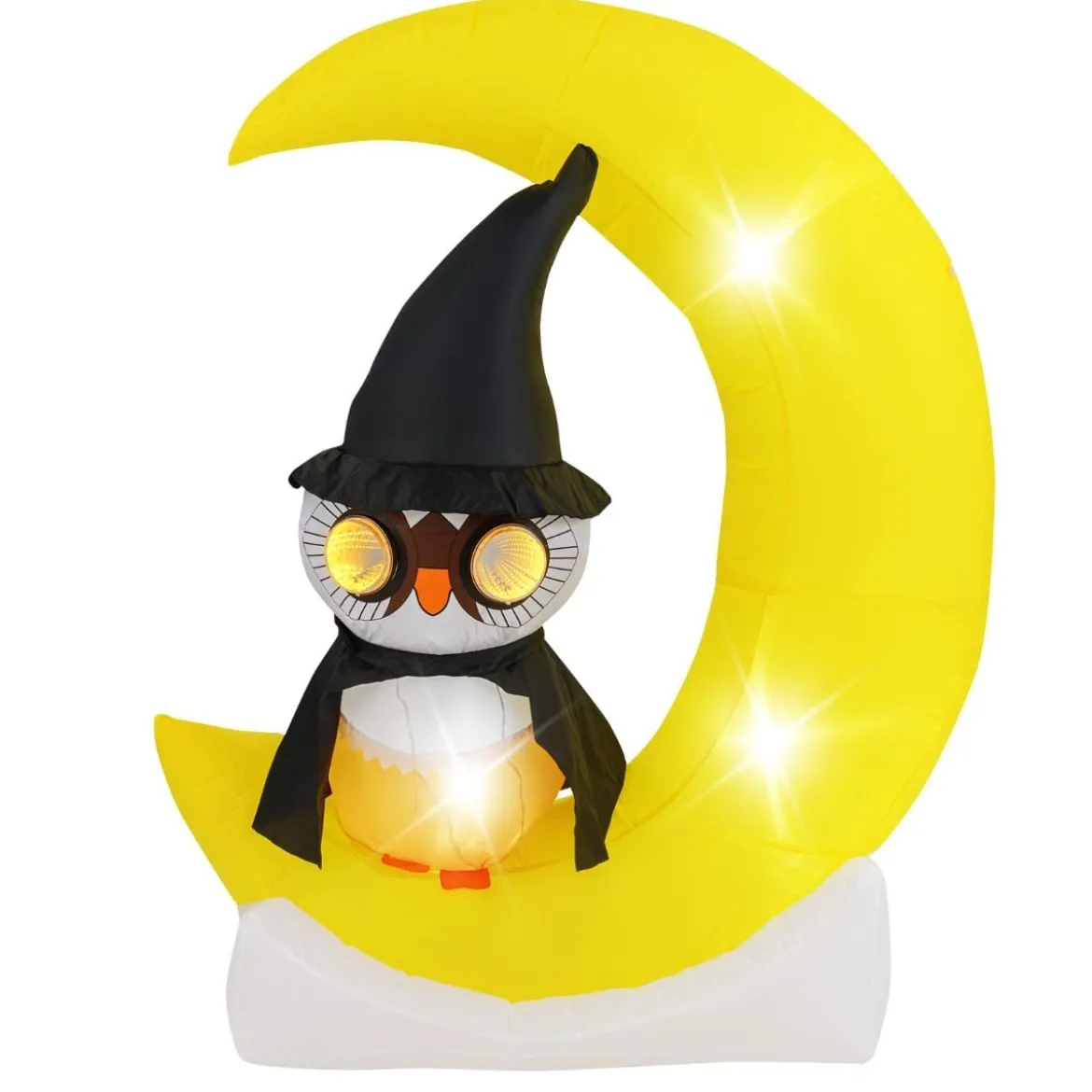155CM LED Aufblasbarer Eulen auf dem Mond Stehend Schreckliche Halloween Dekoration