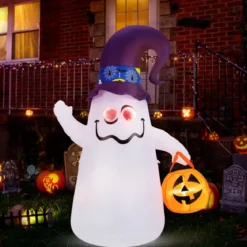 180CM LED Aufblasbarer Halloween-Geist mit Kürbis Outdoor Schreckliche Dekogeist Halloween Deko