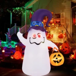 180CM LED Aufblasbarer Halloween-Geist mit Kürbis Outdoor Schreckliche Dekogeist Halloween Deko