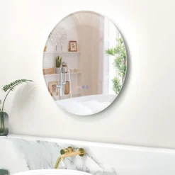 Ø 60 cm LED-Badezimmerspiegel mit 3-farbigen Lichtern & Touch-Schalter Kosmetikspiegel