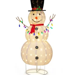 180 cm LED Schneemann beleuchtet Weihnachtsfigur mit 180 warmweißen LED- Lichern