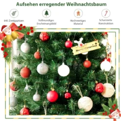 180 cm LED Weihnachtsbaum mit 9 Beleuchtungsmodi Künstlicher Tannenbaum Grün