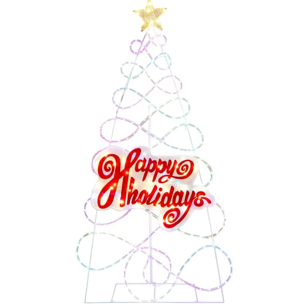 170cm LED Weihnachtsbaum mit Farbewechselnde Lichter & 6 Lichtmodi & Buchstaben & Stern