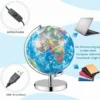Ø 23 cm Leuchtglobus mit Metallsockel & Licht & Deutsche Geografische Karte & Sternbildkarte