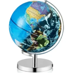 Ø 23 cm Leuchtglobus mit Metallsockel & Licht & Deutsche Geografische Karte & Sternbildkarte