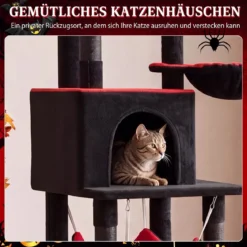 178 cm Mehrstöckiger Kratzbaum im Gothic Design mit Katzenhöhle 50 x 73 x 178 cm für Katzen